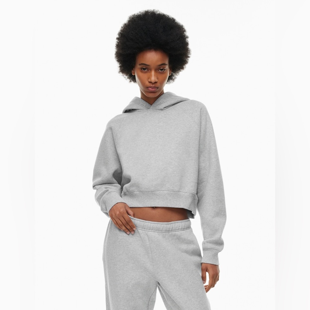 Colour: Soft Chip Mint Cozy Fleece Mega Raglan Cropped Hoodie
